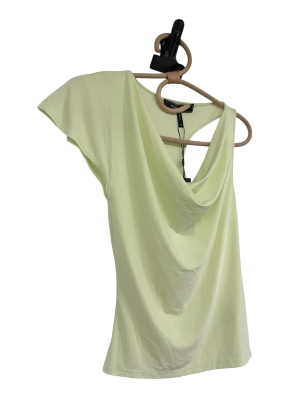 BCBGMAXAZRIA Jade Green Cowl Neck Party Statement Top NEW $98 XXS One Shoulder - Picture 5 of 15